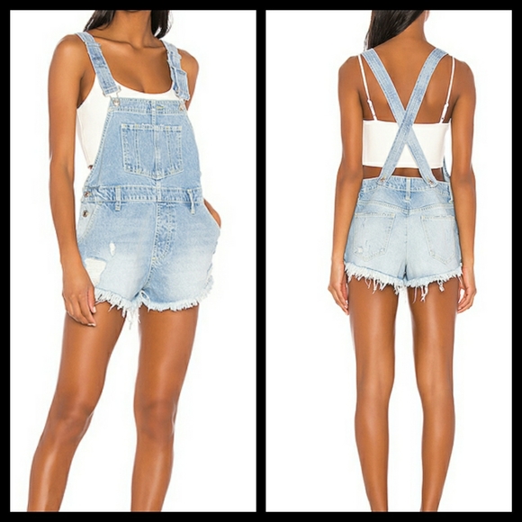 Free People Pants - Free People June Overall Denim Shorts Size 29 NWT
